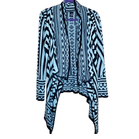 Empyre Open Aztecan Blue Black Cardigan - Picture 1 of 6